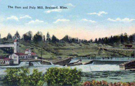 Dam and pulp mill, Brainerd Minnesota, 1910