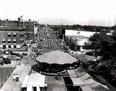 View of downtown Brainerd during its Diamond Jubilee Celebration, 1946