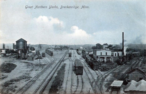 Great Northern Railroad Yards, Breckenridge Minnesota, 1908