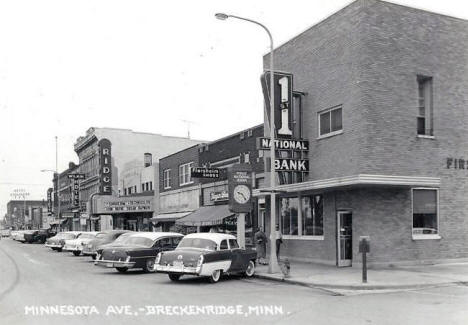 Minnesota Avenue, Breckenridge Minnesota, 1950's