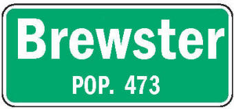 Brewster Minnesota population sign