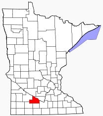 Location of Brown County Minnesota