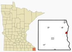 Location of Brownsville Minnesota