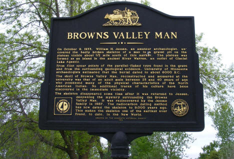 Browns Valley Man Historical marker, Browns Valley Minnesota, 2008