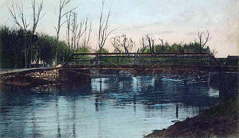 Suspension Bridge over Little Minnesota, Browns Valley Minnesota, 1909