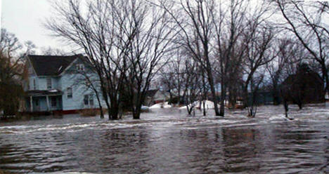 Flooding in Browns Valley Minnesota, March 14th, 2007