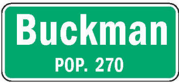 Buckman Minnesota population sign