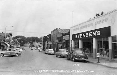 Street scene, Buffalo Minnesota, 1950's