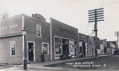 West side of Main Street, Butterfield Minnesota, 1919