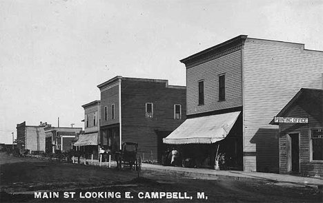 Main Street looking east, Campbell Minnesota, 1908