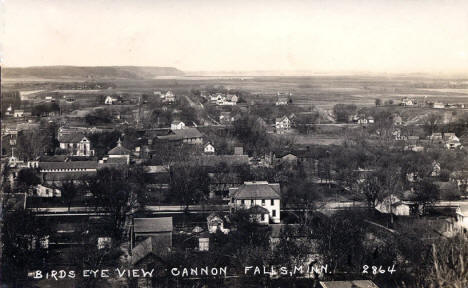 Birds eye view, Cannon Falls Minnesota, 1910's