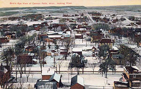 Bird's-eye view of Cannon Falls Minnesota looking west, 1909