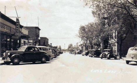 Street scene, Cass Lake Minnesota, 1940's
