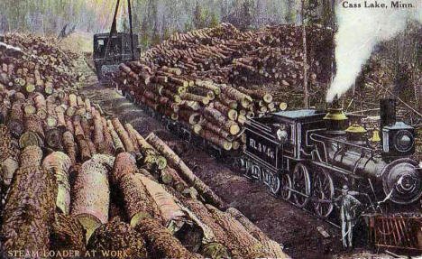 Logging Train, Cass Lake Minnesota, 1913
