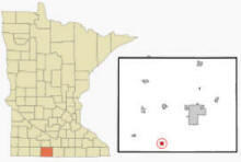 Location of Ceylon, Minnesota