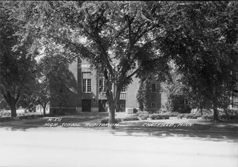 High school auditorium, Chatfield Minnesota, 1952