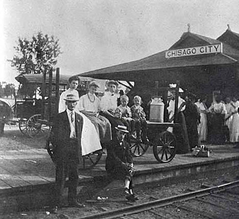 Chisago City train depot, Chisago City Minnesota, 1906