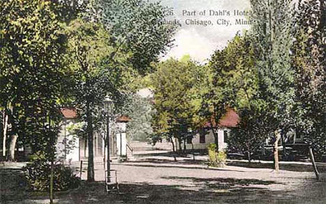 Dahls Hotel and grounds, Chisago City Minnesota, 1911
