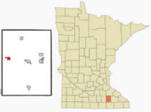 Location of Claremont, Minnesota