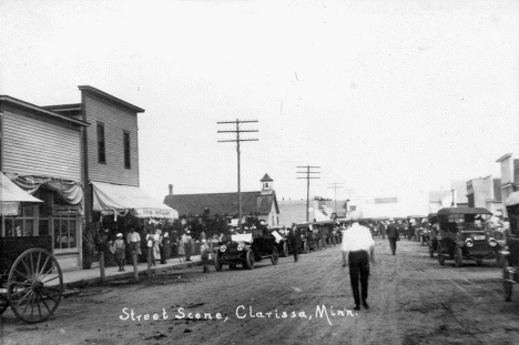 Street scene, Clarissa Minnesota, 1910's