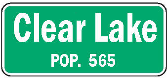 Clear Lake Minnesota population sign