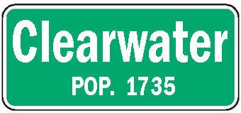 Clearwater Minnesota population sign