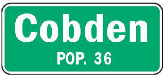 Cobden Minnesota population sign