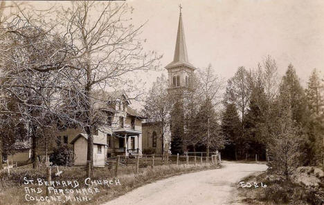 St. Bernard Church and Parsonage, Cologne Minnesota, 1910's