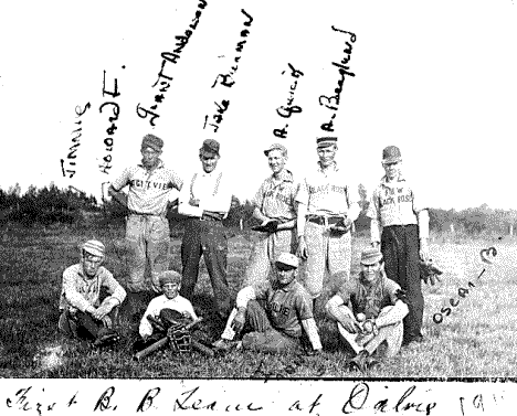 First Baseball Team in Ogilvie Minnesota, 1911