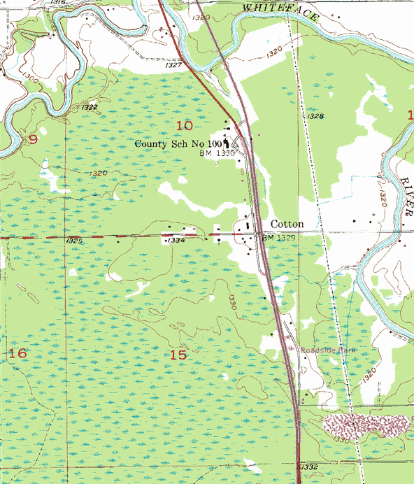 Topographic map of the Cotton Minnesota area