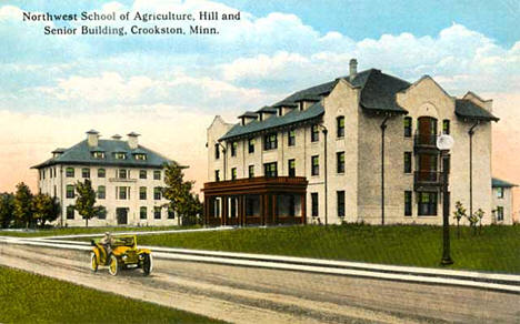 The Hill and Senior Buildings at the Northwest School of Agriculture, Crookston Minnesota, 1912