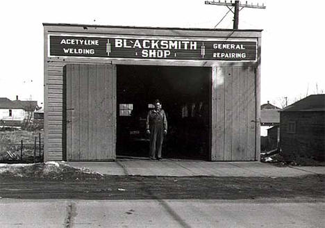 Blacksmith shop, Crosby Minnesota, 1937