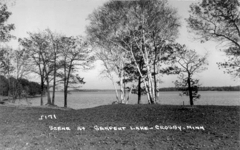 Scene at Serpent Lake, Crosby Minnesota, 1940's