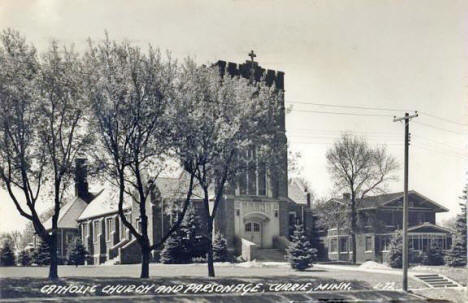 Catholic Church and Parsonage, Currie Minnesota, 1949