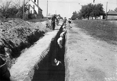 Sanitary sewer construction, Cyrus Minnesota, 1936
