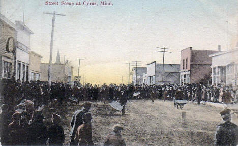 Street scene, Cyrus Minnesota, 1910's?