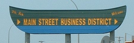 Main Street Business District Sign, Floodwood Minnesota