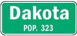 Dakota Minnesota population sign