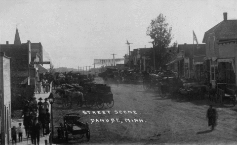 Street scene, Danube Minnesota, 1910's