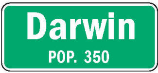 Darwin Minnesota population sign