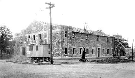 Constructing auditorium, Deerwood Minnesota, 1936