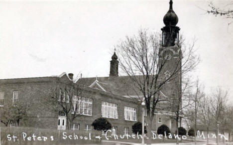 Saint Peter's Catholic Church and School, Delano Minnesota, 1951