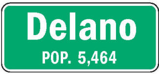 Delano Minnesota population sign