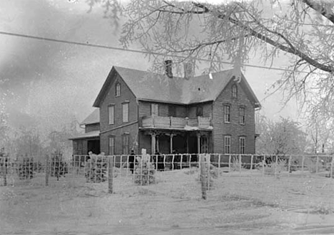 H. H. Svien farmhouse in winter, east of Dennison, Goodhue County, 1900