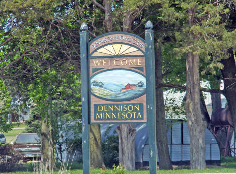 Welcome sign, Dennison Minnesota, 2010