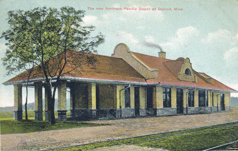 Northern Pacific Depot, Detroit Lakes Minnesota, 1909