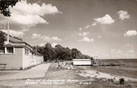 Pavilion and Swimming Beach, Detroit Lakes Minnesota, 1940's