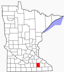 Location of Dodge County Minnesota