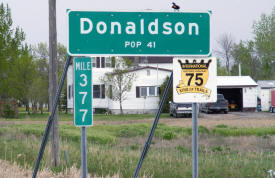 Donaldson Minnesota population sign