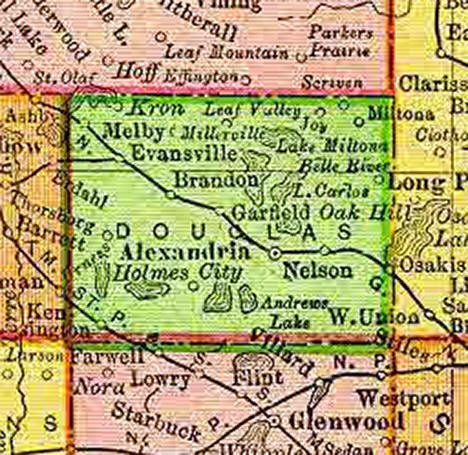 1895 Map of Douglas County Minnesota